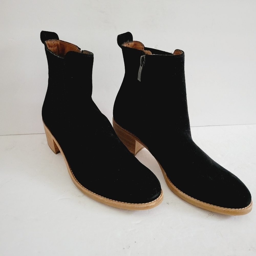 New PAUL GREEN WOMEN SANTE WESTERN COWBOY ITALIAN BLACK SUEDE BOOTS SIZE 7